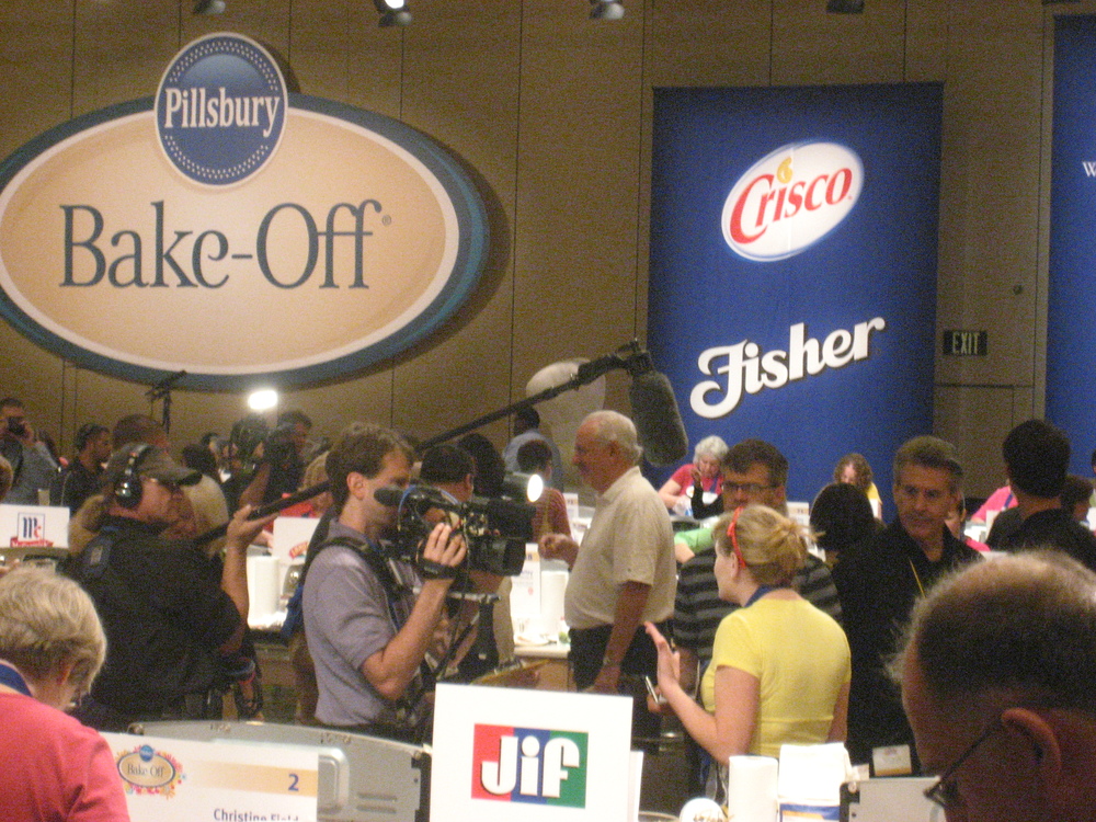  Being interviewed while working on my recipe at the 45th Pillsbury Bake-Off. 