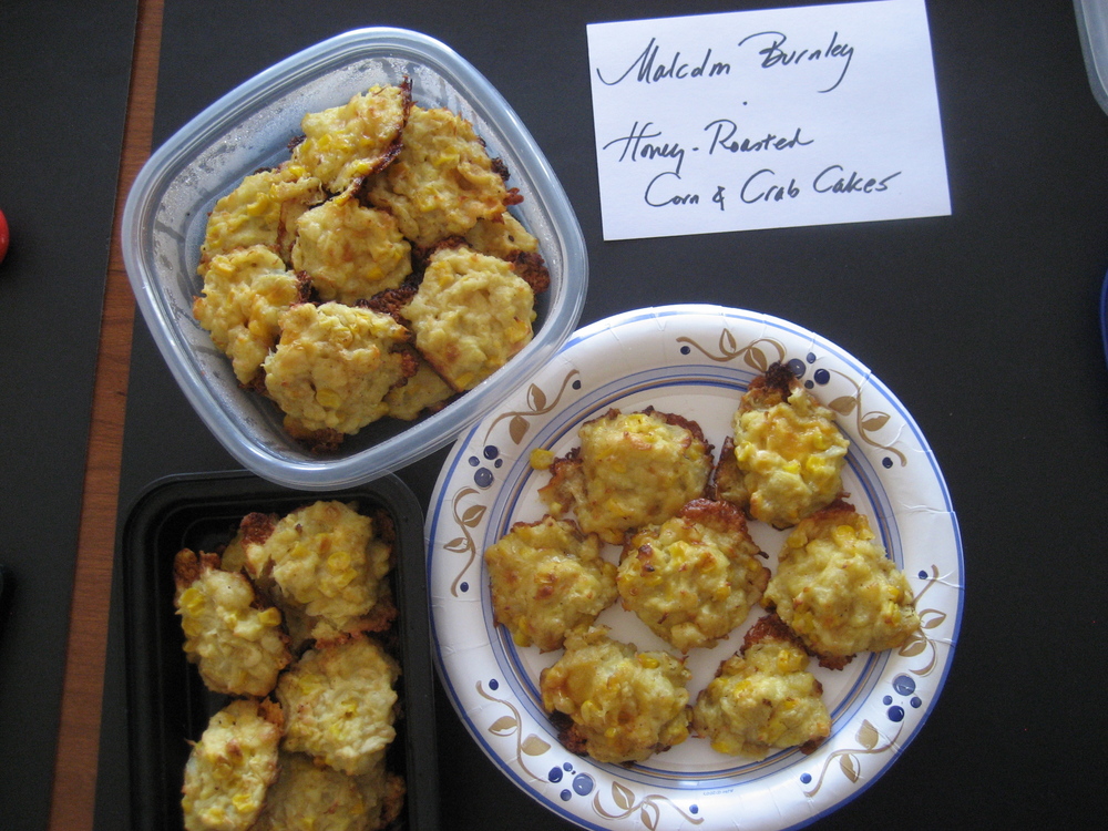  Research Editor, Malcolm Burnley, discovered a great recipe in Mindy Beaumont's   Honey Roasted Corn and Crab Puffs  .  One bite of the sweet corn and crab in these little nuggets transported me right to my summertime happy place.  I could practically feel the sand on my feet!  