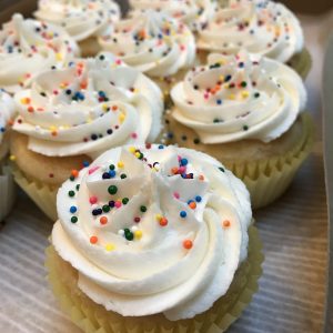 Yellow Cake Melted Ice Cream Cupcakes: Yellow cake mix and melted vanilla ice cream. Makes about 24 cupcakes